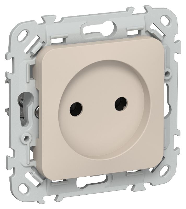 FLITE Розетка без заземления без шторок 10А РС01-0-ФлЛ льняной