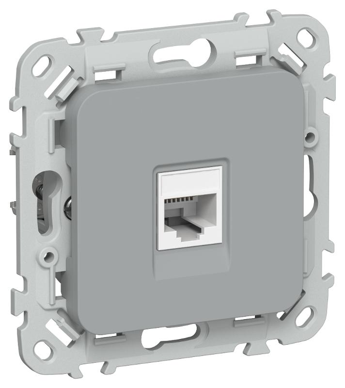 FLITE Розетка телефонная RJ11 кат.3 РТ3-1-ФлС серый