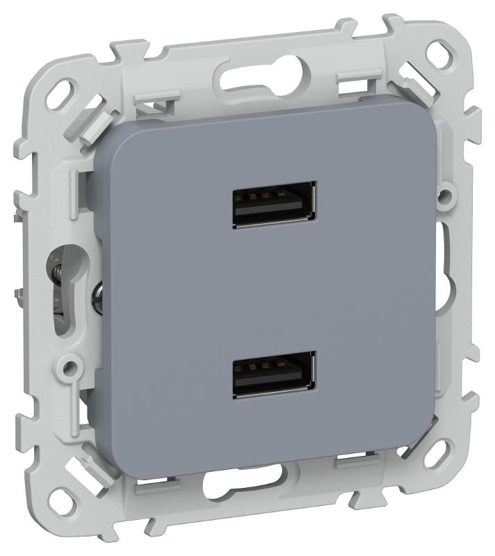 FLITE Розетка USB A+A 2,1А РЮ-2-ФлМ маренго