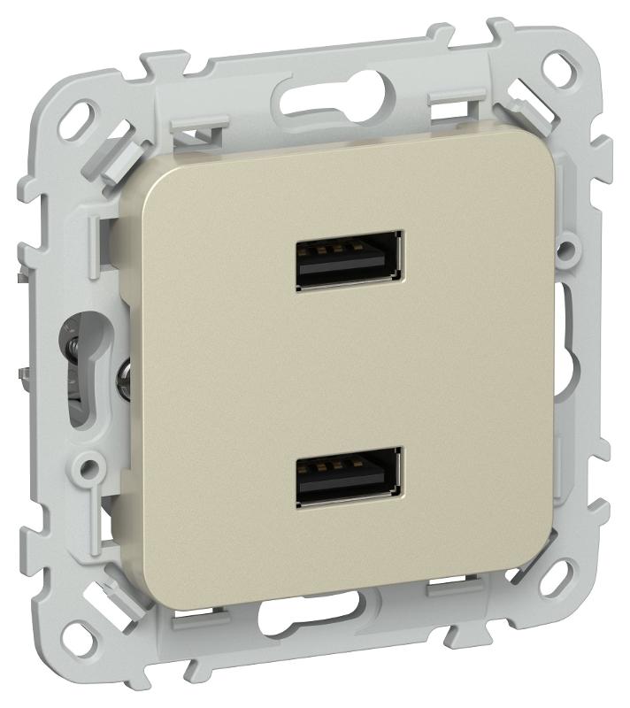 FLITE Розетка USB A+A 2,1А РЮ-2-ФлШ шампань