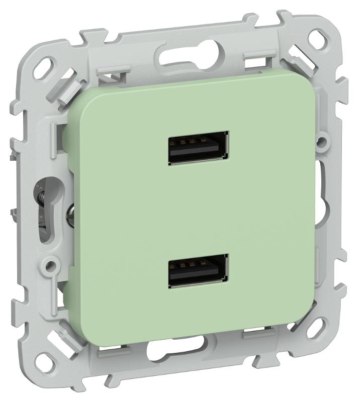 FLITE Розетка USB A+A 2,1А РЮ-2-ФлФ фисташковый
