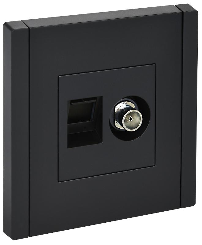 FORTE&PIANO Розетка двойная TV+RJ45 кат.5E FP136 черный