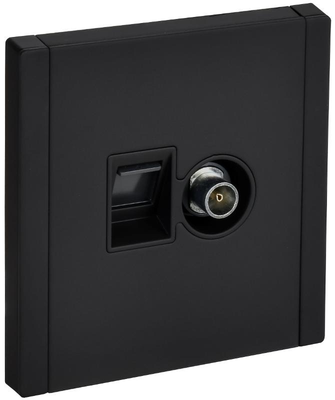 FORTE&PIANO Розетка двойная TV+RJ45 кат.5E FP136M черный