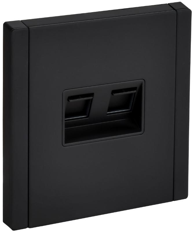 FORTE&PIANO Розетка комп. 2-ая RJ45 кат.5E FP133M черный