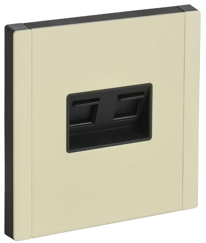 FORTE&PIANO Розетка комп. 2-ая RJ45 кат.5E FP833M металл серый сланец