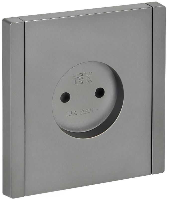FORTE&PIANO Розетка без заземления, без шторок в/к 10А FP518 сталь