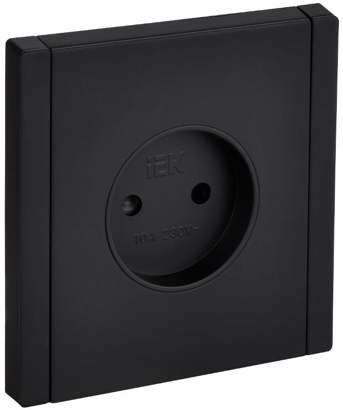 FORTE&PIANO Розетка без заземления со шторками в/к 10А FP117M черный