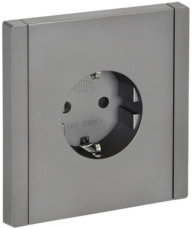 FORTE&PIANO Розетка с заземлением со шторками в/к 16А FP515 сталь