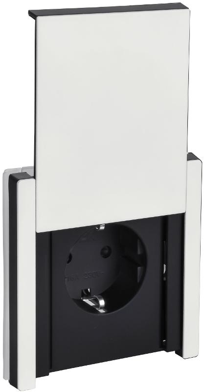 FORTE&PIANO Розетка с заземлением со шторками с крышкой безвинтовое крепление 16А IP44 FP219M белый