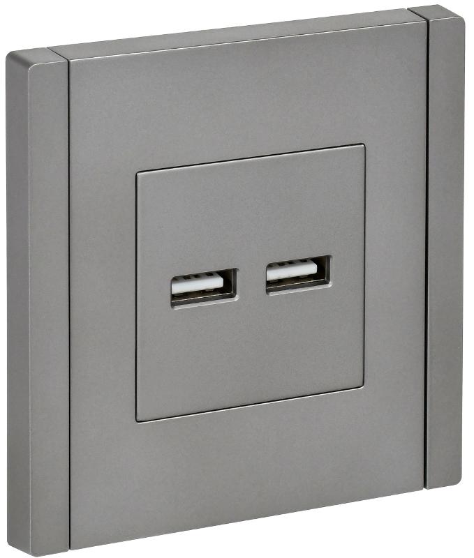 FORTE&PIANO Розетка USB A+A 3,1А FP549 сталь