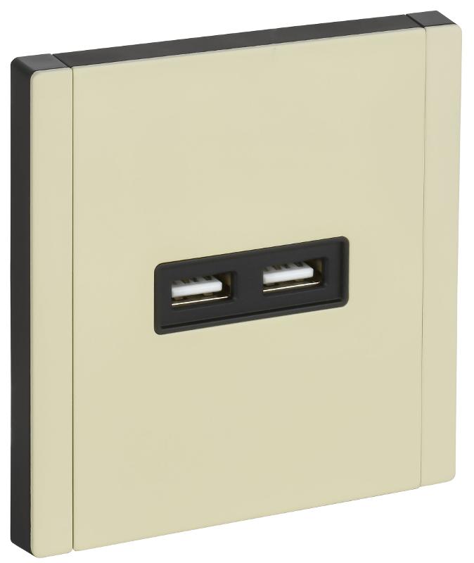 FORTE&PIANO Розетка USB A+A 3,1А FP849M металл серый сланец