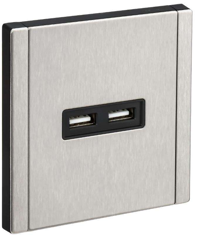 FORTE&PIANO Розетка USB A+A 3,1А FP749M металл никель