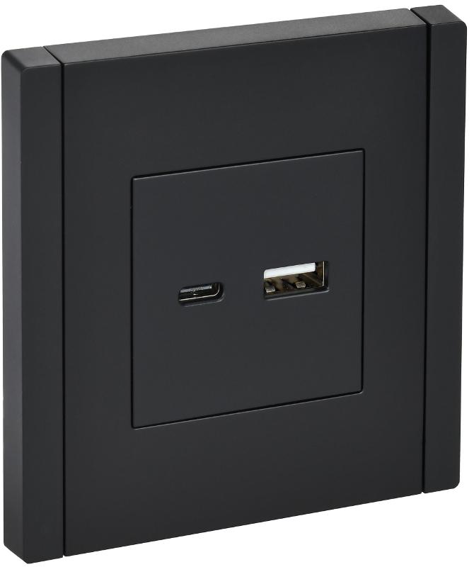 FORTE&PIANO Розетка USB A+C 18Вт FP151 черный