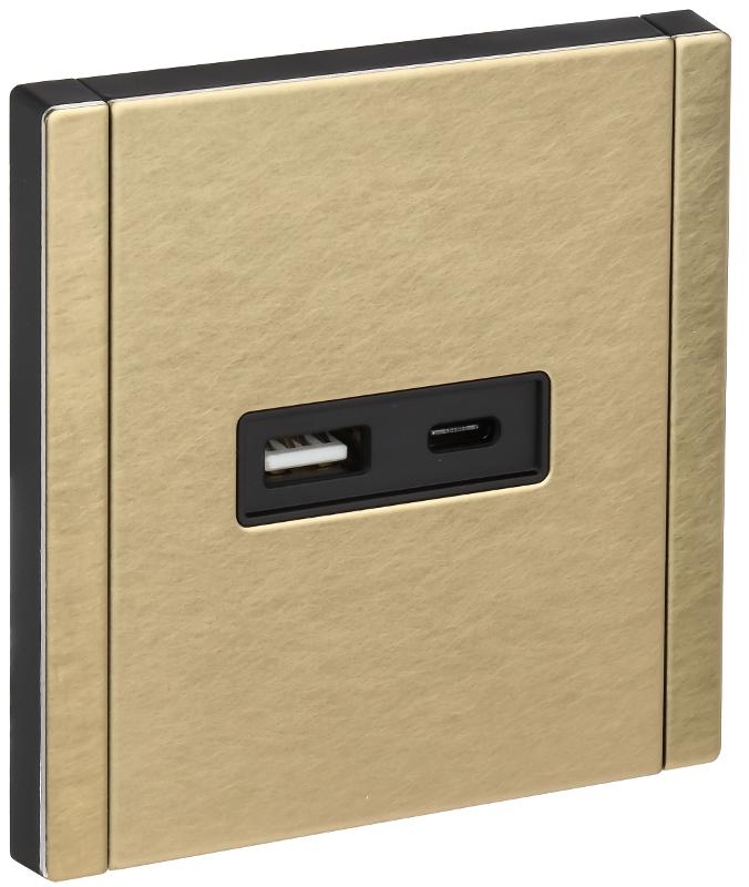 FORTE&PIANO Розетка USB A+C 18Вт FP651M металл шампань