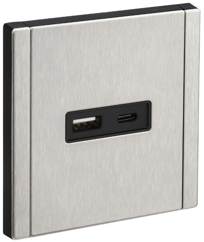 FORTE&PIANO Розетка USB A+C 18Вт FP751M металл никель