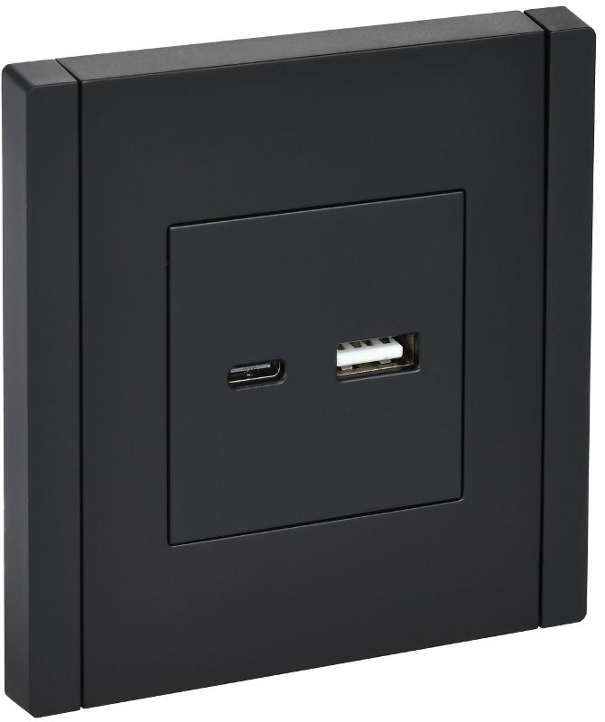 FORTE&PIANO Розетка USB A+C 3,1А FP150 черный