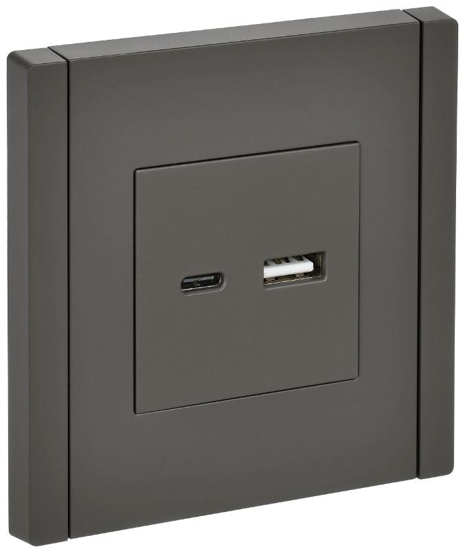 FORTE&PIANO Розетка USB A+C 3,1А FP350 серый
