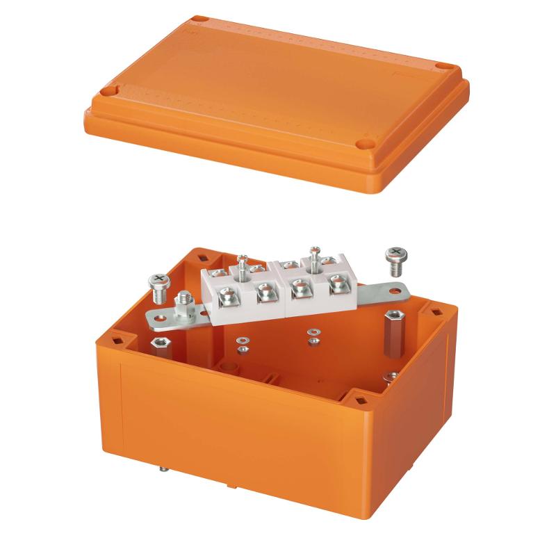 Коробка распределительная пластиковая FS огн. IP56,150х110х70мм,4р, 450V,20A,10мм.кв, нерж.контакт с гладкими стенками и клеммниками