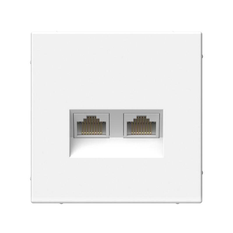 ArtGallery Белый Розетка двойная компьютерная RJ45+RJ45, кат.6А, механизм