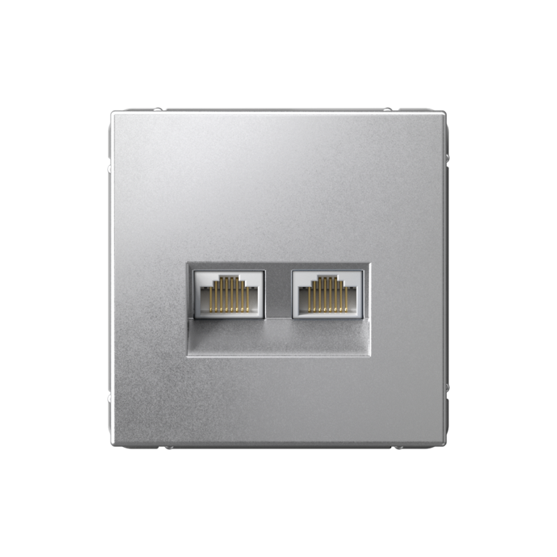 ArtGallery Алюминий Розетка двойная компьютерная RJ45+RJ45, кат. 5е, механизм
