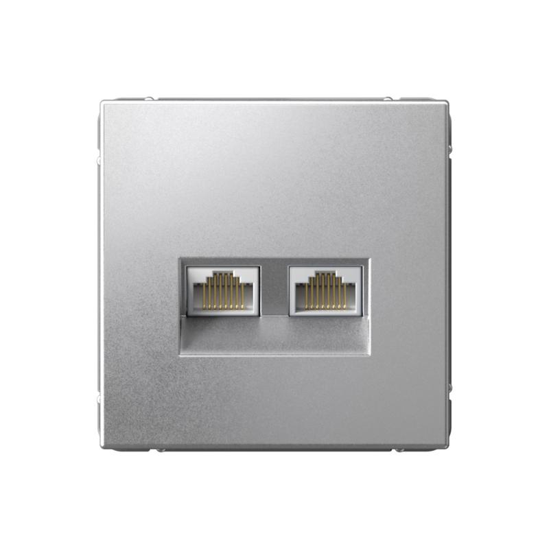 ArtGallery Алюминий Розетка двойная компьютерная RJ45+RJ45, кат.6А, механизм