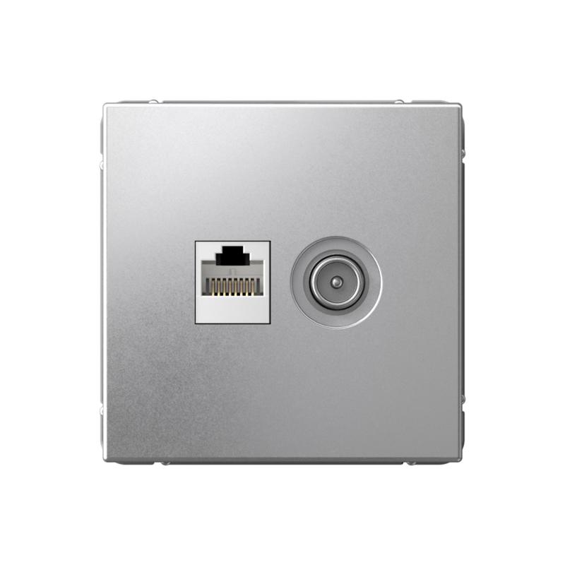ArtGallery Алюминий Розетка двойная TV + компьютерная RJ45, кат. 5Е