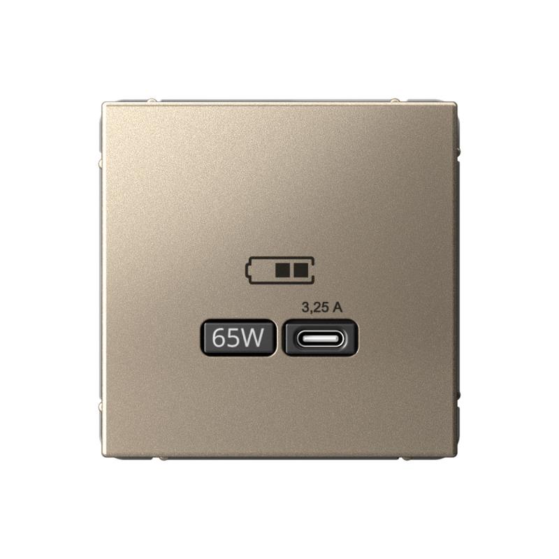 ArtGallery Шампань Розетка USB тип-С 65Вт высокоскор.заряд. QC, PD, механизм