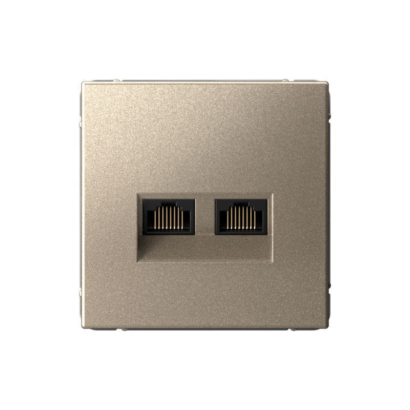 ArtGallery Шампань Розетка двойная компьютерная RJ45+RJ45, кат. 5е, механизм