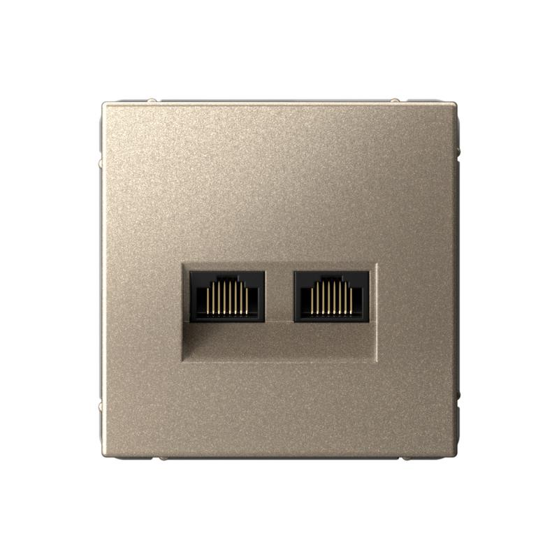 ArtGallery Шампань Розетка двойная компьютерная RJ45+RJ45, кат.6А, механизм