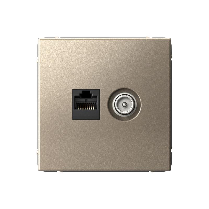 ArtGallery Шампань Розетка двойная TV + компьютерная RJ45, кат. 5Е