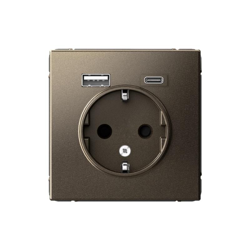 ArtGallery Мокко Розетка 16А с 2 USB A+C, 5В/2,4А/3,0А, 2х5В/1,5А, механизм