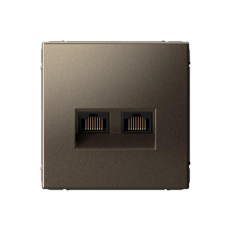 ArtGallery Мокко Розетка двойная компьютерная RJ45+RJ45, кат.6А, механизм