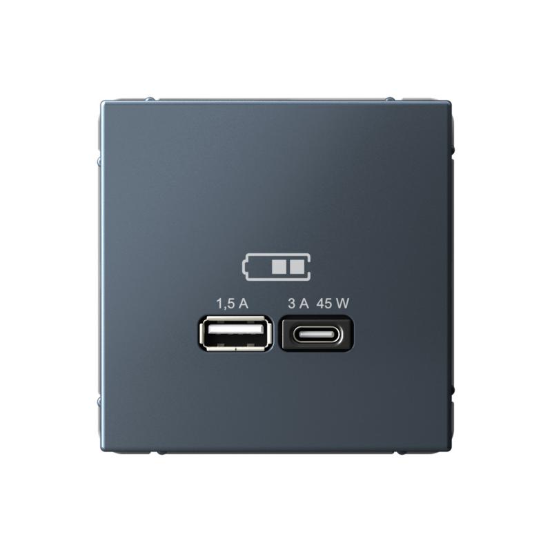 ArtGallery Грифель Розетка USB A + тип-C 45Вт высокоскор.заряд. QC, PD, механизм