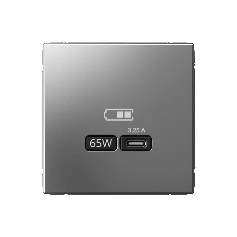 ArtGallery Сталь Розетка USB тип-С 65Вт высокоскор.заряд. QC, PD, механизм