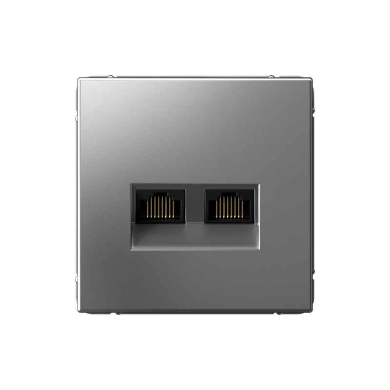 ArtGallery Сталь Розетка двойная компьютерная RJ45+RJ45, кат. 5е, механизм