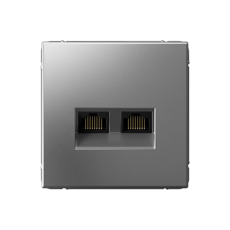 ArtGallery Сталь Розетка двойная компьютерная RJ45+RJ45, кат.6А, механизм