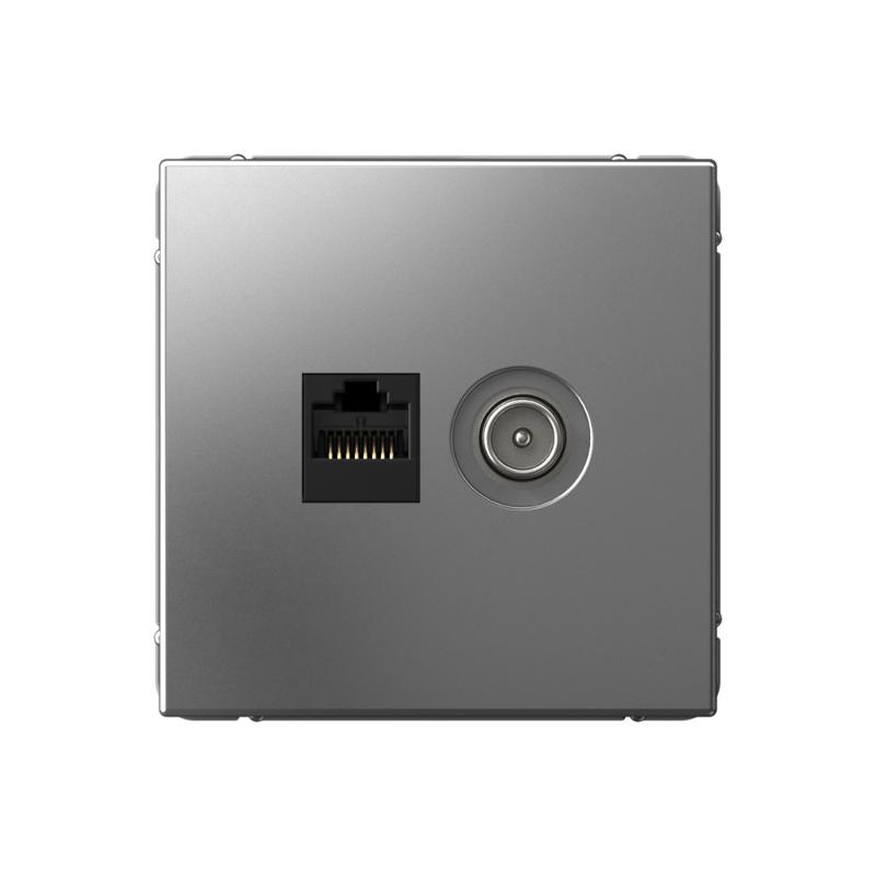 ArtGallery Сталь Розетка двойная TV + компьютерная RJ45, кат. 5Е