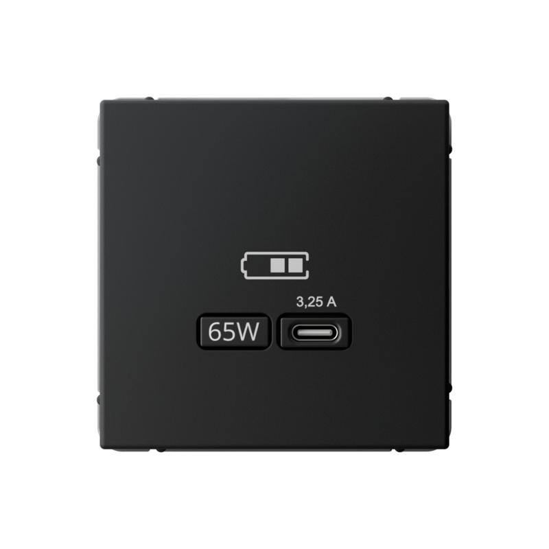 ArtGallery Карбон Розетка USB тип-С 65Вт высокоскор.заряд. QC, PD, механизм