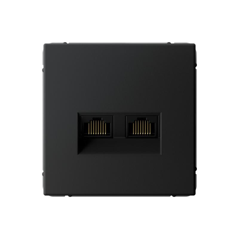 ArtGallery Карбон Розетка двойная компьютерная RJ45+RJ45, кат.6А, механизм