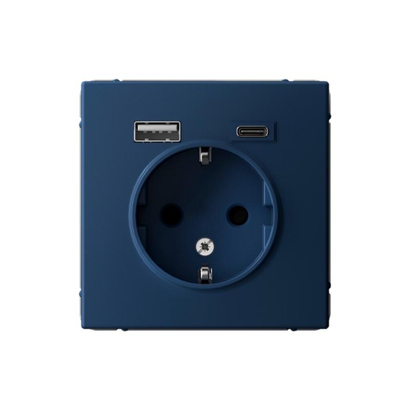 ArtGallery Аквамарин Розетка 16А с 2 USB A+C, 5В/2,4А/3,0А, 2х5В/1,5А, механизм