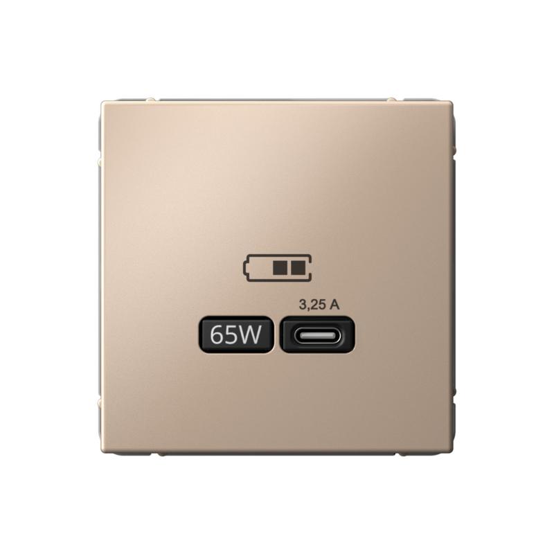 ArtGallery Песочный Розетка USB тип-С 65Вт высокоскор.заряд. QC, PD, механизм