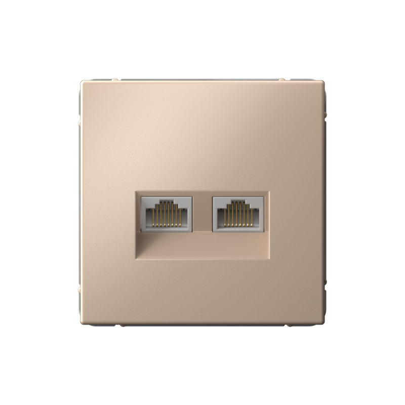 ArtGallery Песочный Розетка двойная компьютерная RJ45+RJ45, кат. 5е, механизм