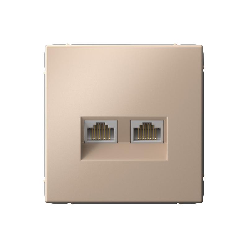 ArtGallery Песочный Розетка двойная компьютерная RJ45+RJ45, кат.6А, механизм