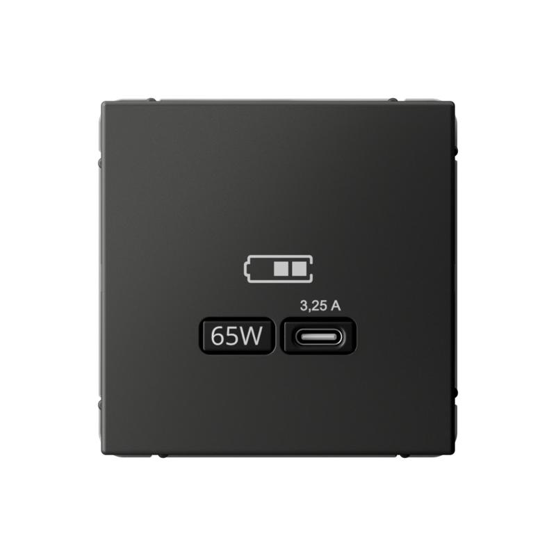 ArtGallery Базальт Розетка USB тип-С 65Вт высокоскор.заряд. QC, PD, механизм