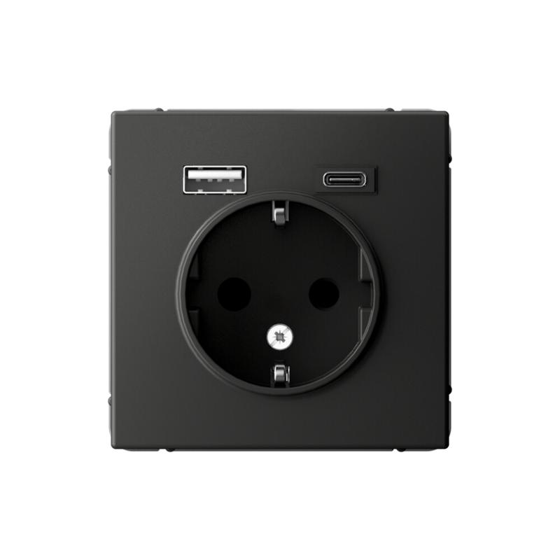 ArtGallery Базальт Розетка 16А с 2 USB A+C, 5В/2,4А/3,0А, 2х5В/1,5А, механизм