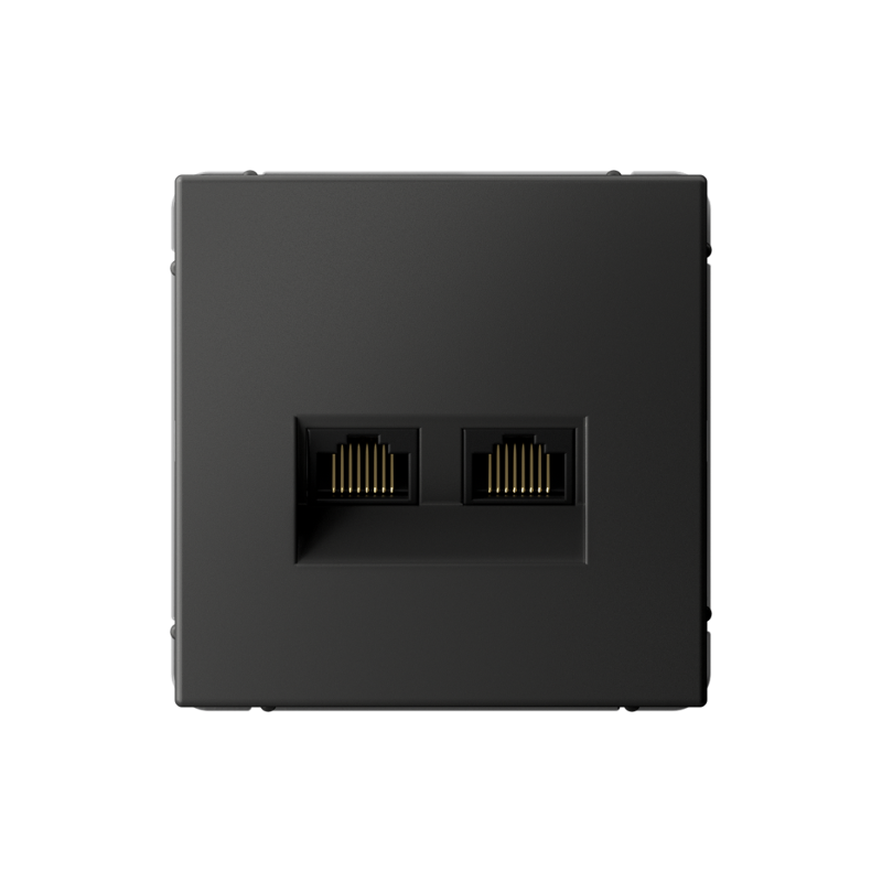 ArtGallery Базальт Розетка двойная компьютерная RJ45+RJ45, кат. 5е, механизм