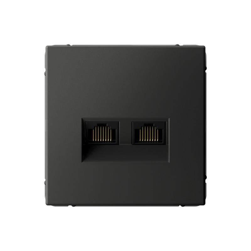 ArtGallery Базальт двойная компьютерная RJ45+RJ45, кат.6А, механизм