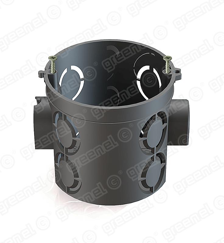 Коробка установочная 68x62 с саморезами черная