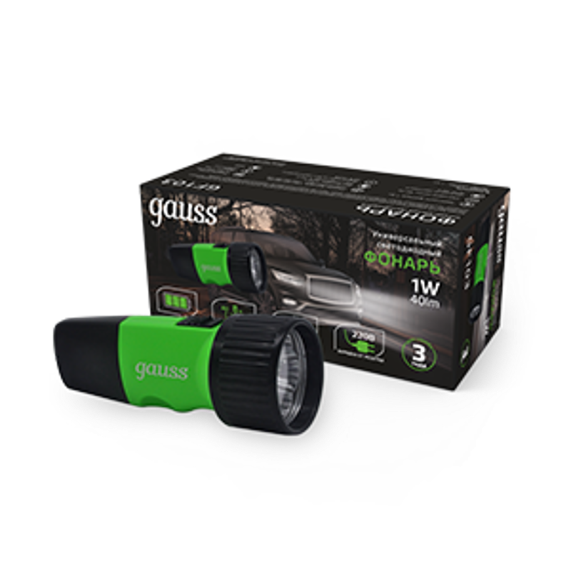 Фонарь ручной GFL103 1W 40lm NI-MH 250mAh LED 1/12/72