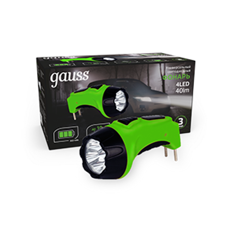 Фонарь ручной GFL104 4LED 40lm lead acid 350mAh LED 1/12/72
